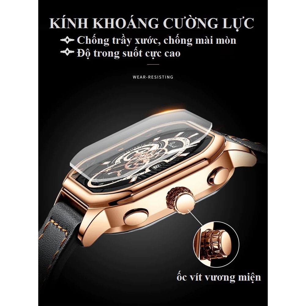 Mô tả Đồng hồ nam kiểu dáng thể thao DIZIZID chính hãng dây da có lịch ngày - Thiết kế hiện đại và cá tính DZS89 - 4