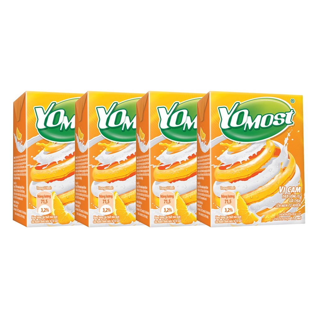 Lốc 4 Hộp Sữa Yomost hương Cam 110ml HSD 21/06/2024 | Shopee Việt Nam