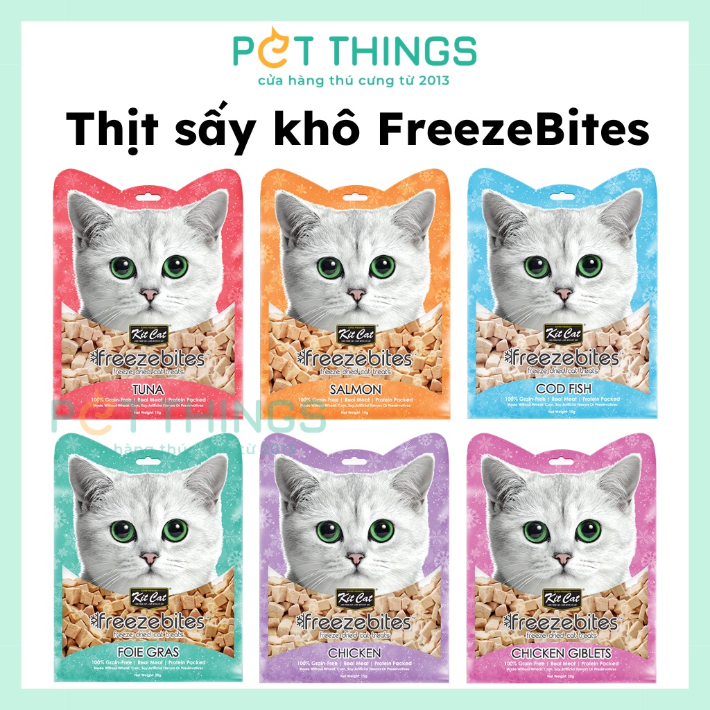 Thịt sấy cho mèo Kit Cat FreezeBites 15g ăn vặt thưởng | Shopee Việt Nam