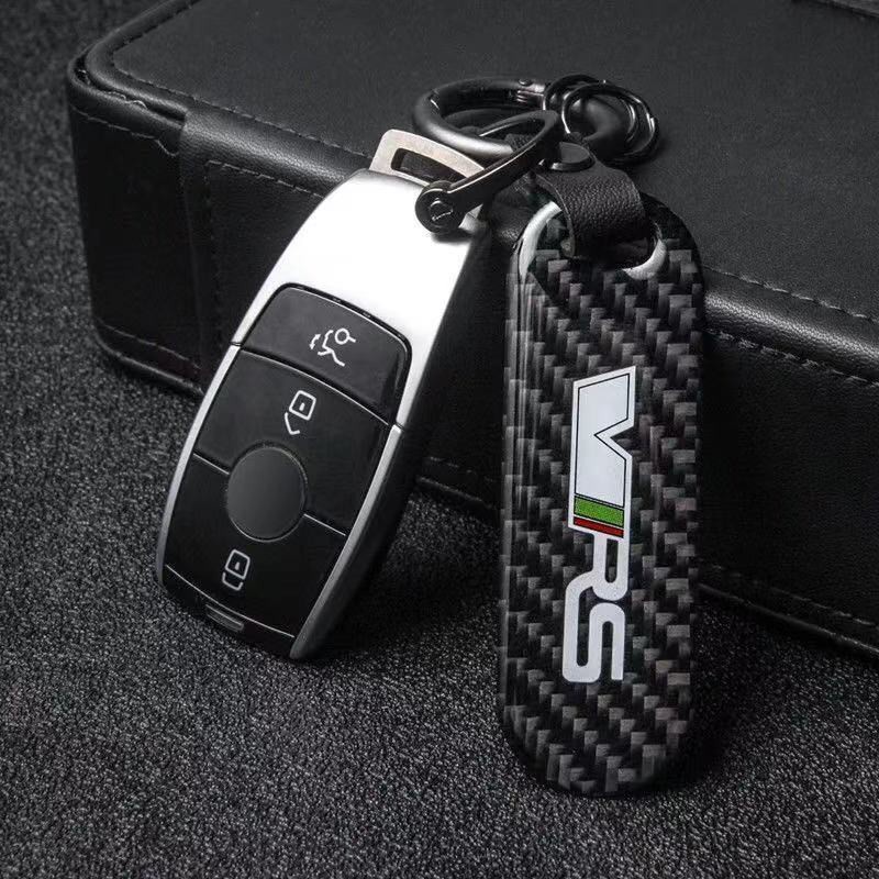 Móc chìa khóa bằng sợi carbon thiết kế đơn giản cho xe hơi BMW Benz Audi