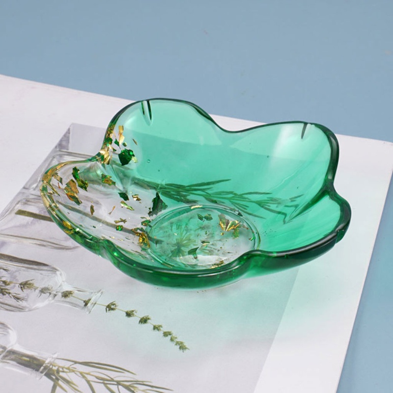 Flgo Khuôn Làm Đĩa Ăn Bằng Nhựa resin epoxy Hình Bông Hoa Xinh Xắn