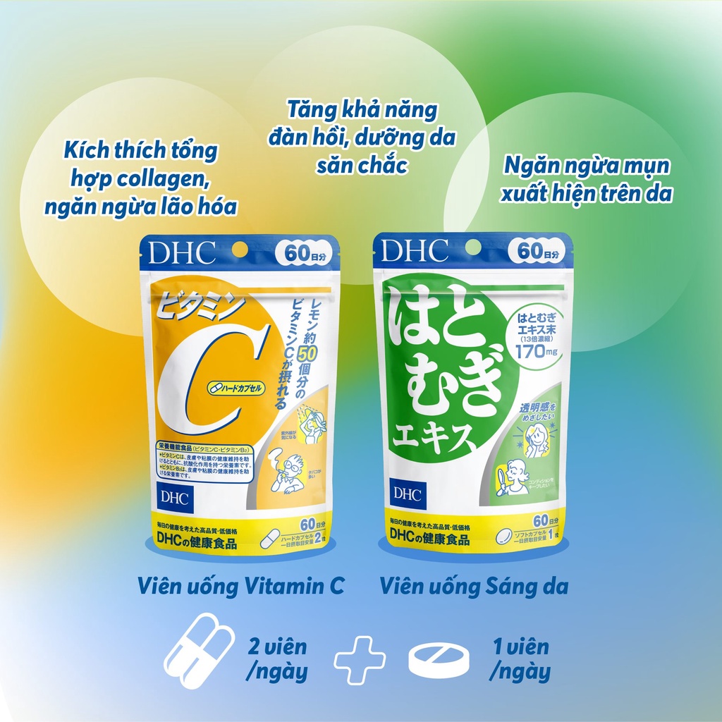 Hướng dẫn sử dụng viên uống DHC trắng da và Vitamin C