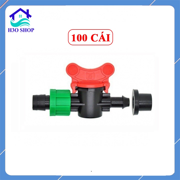 100 bộ van khóa khởi thủy ống nhỏ giọt dẹp 16mm có ron cao su