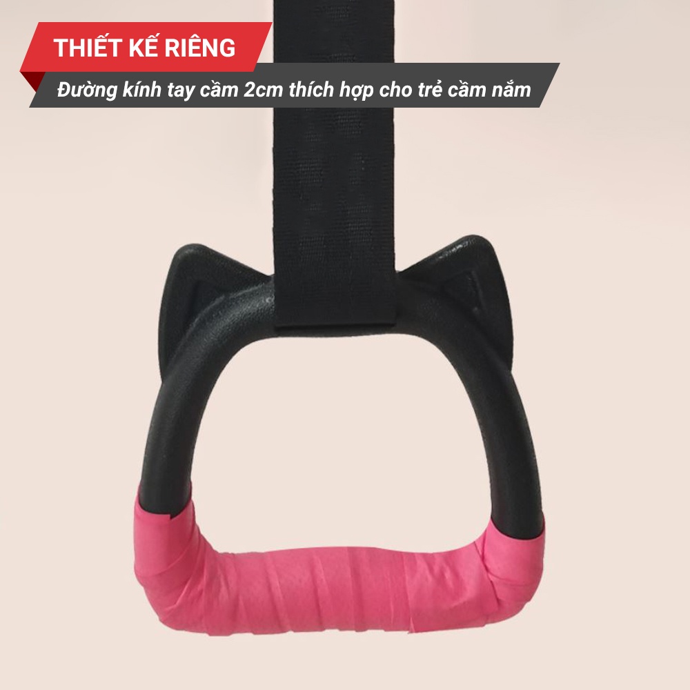 Ảnh Vòng treo đu xà đơn trẻ em Gymnastic rings GoodFit kháng lực chịu tại 200kg, dây treo tùy chỉnh GF002E 4