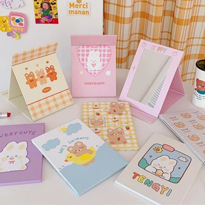 Gương Trang Điểm Gấp Giấy Để Bàn Gập Gọn Nhiều Mẫu ( Có Loại Da PU )