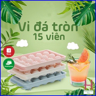 Khay đá tròn 15 viên Việt Nhật 6979 có nắp đậy an toàn,Khuôn làm thạch bi tròn ngộ nghĩnh {H}