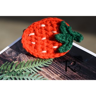 Dây buộc tóc dâu tây xinh cho nữ và bé gái 5cm |Đồ cột tóc len thanh lịch |Shop Rô Handmade
