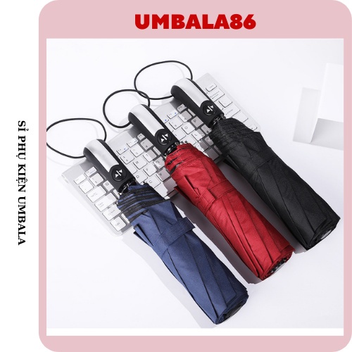 Ô Dù Che Mưa Nắng Gấp Gọn Chống Tia UV, Đẩy Tự Động 10 Nan Cứng Cáp Nhiều(cán cong) AMoc ntt95