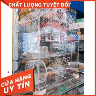 Lồng hamster mica size 5, tặng wheel, tặng nhà tắm cầu gắn ngoài như hình