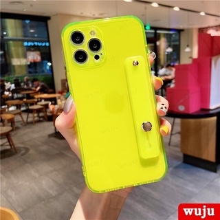 Ốp Điện Thoại Silicon TPU Mềm Trong Suốt Dạ Quang Chống Sốc Có Giá Đỡ Cho iPhone 11 12 13 Pro Max XR X XS Max 8 7 Plus SE