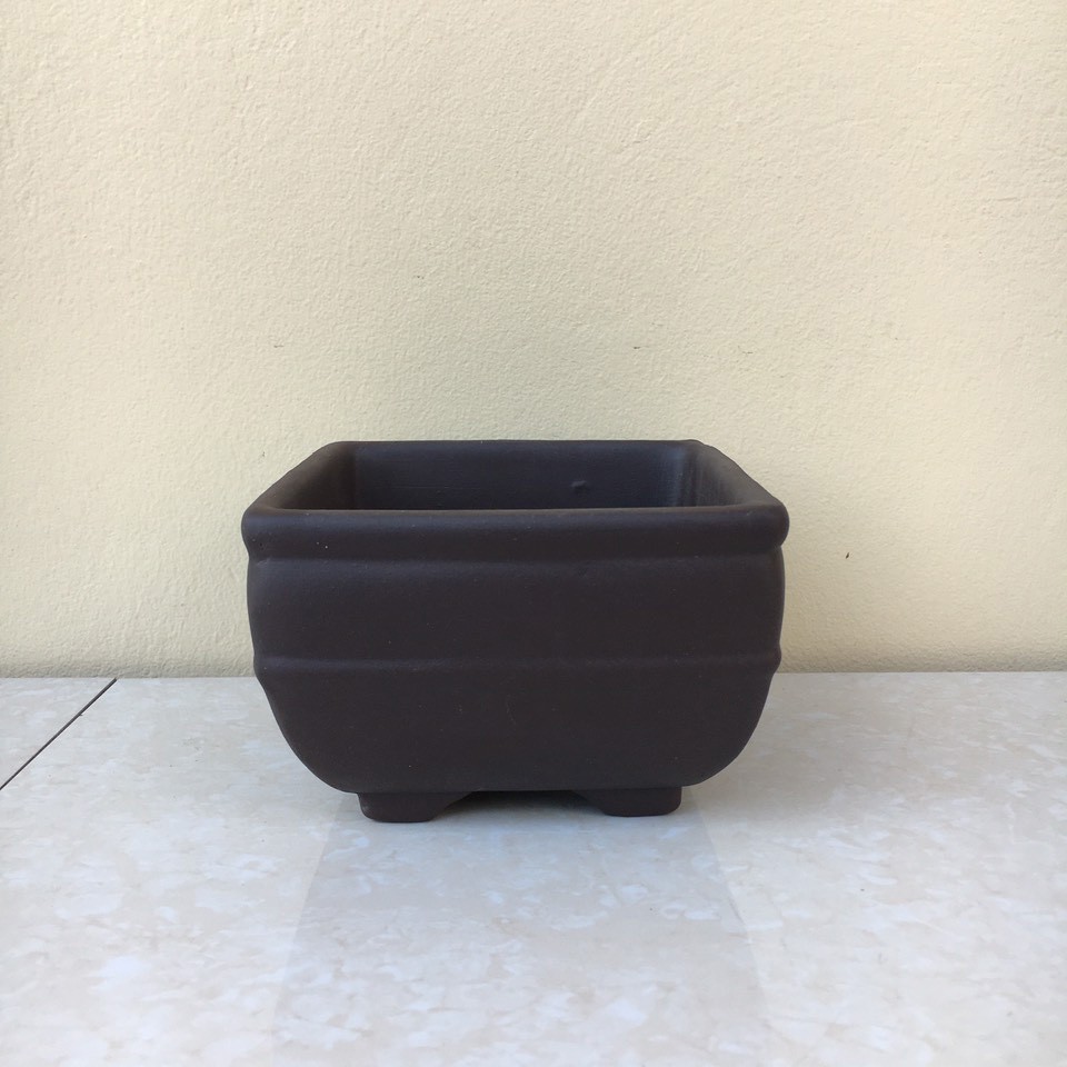 Chậu bonsai Vuông khum mini đất nung gốm Bát tràng 1 size BM-43 ...