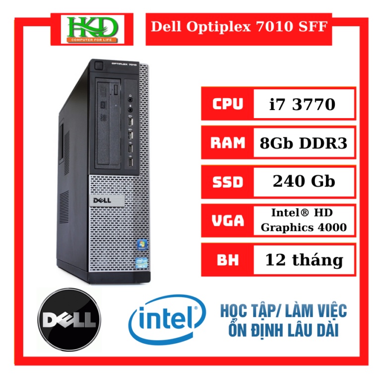 PC Dell Optiplex 9010 SFF Reconditionné I7-3770 16Go RAM 240Go SSD W10