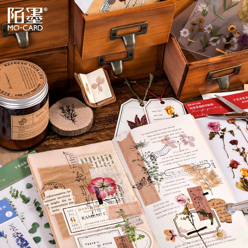 Sticker dán sổ vintage mẫu hoa khô retro HD131-K61 DIY Crafts, Scrapbook, Journal, Diary, Planner.