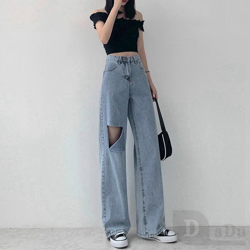 Ảnh Quần Jeans Nữ Lưng Cao Ống Loe 3 Màu Size S-5Xl 4