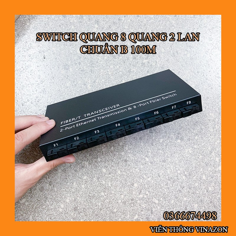 Converter quang 8 quang 2 lan chuẩn B quang 100M lan 1000M | Shopee ...