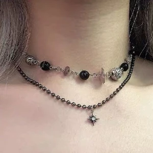 Vòng cổ Mặt Đá Phong Cách Hàn Quốc Cổ Điển Cho Nữ
