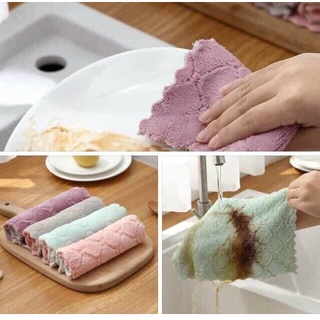 [COMBO 5 KHĂN BẾP ĐA NĂNG] KT 25*25cm Khăn lau bếp đa năng 2 mặt siêu thấm (lau bếp, bát đĩa, bàn ghế...) kháng khuẩn 💓💓