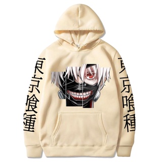Áo nỉ hoodie in Anime Tokyo Ghoul Hoodie Nam In Áo Nỉ Quá Khổ Harajuku Áo Thun Dài Tay Free size