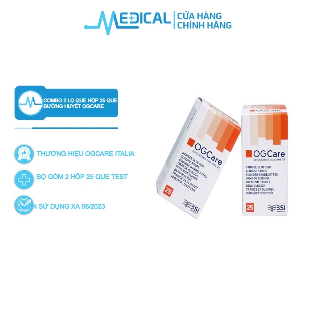 Ảnh {GIFT} que thử đường huyết OGCARE Hộp 25 que thử - MEDICAL 1