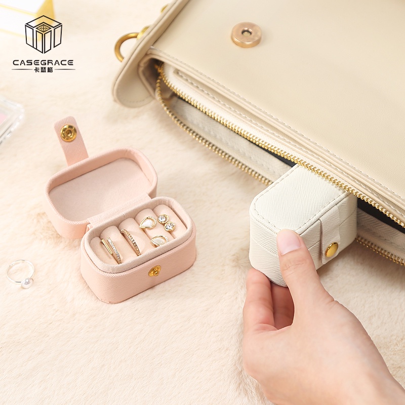 Casegrace Hộp Đựng Trang Sức mini Bằng Da pu Tiện Dụng Mang Theo Du Lịch