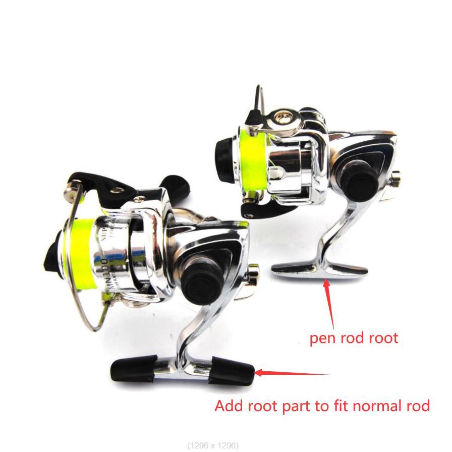 MN100 Bút Cần Cuộn Mini Câu Cá Kích Thước 500 Cuộn Quay Tất Cả Kim Loại Chính Thân Bút Bánh Xe Giải Quyết Pancing