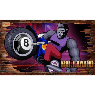 Tranh dán tường club bi-a bằng vải lụa 3D tặng keo và dụng cụ dán