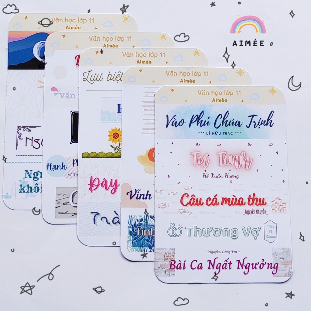 CŨ - Sticker nhãn dán văn học 11, tiêu đề văn học 11, ngữ văn 11 ...