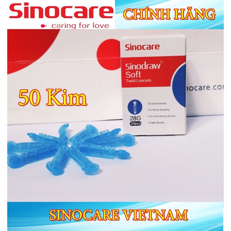 HỘP 50 CÂY Kim lấy máu, Kim chích máu Sinodraw cho máy đo đường huyết ...