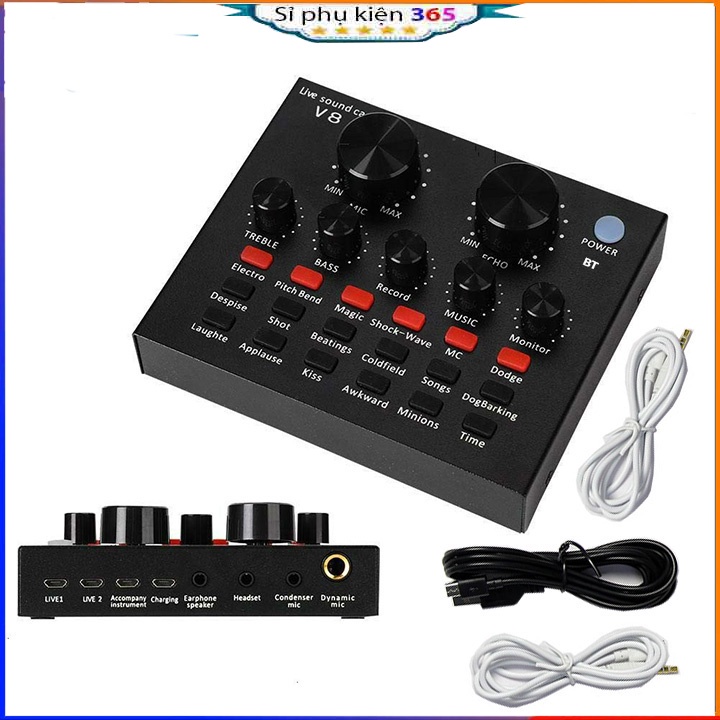 Sound card live stream V8 kết nối Bluetooth | Shopee Việt Nam
