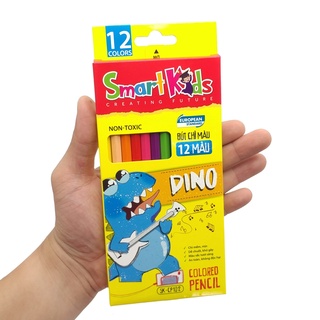Bút chì màu Smartkids SK-CP102 Dino 12 màu tô,dành cho bé 6 tuổi - 12 tuổi, thân chì chắc chắn, dễ chuốt