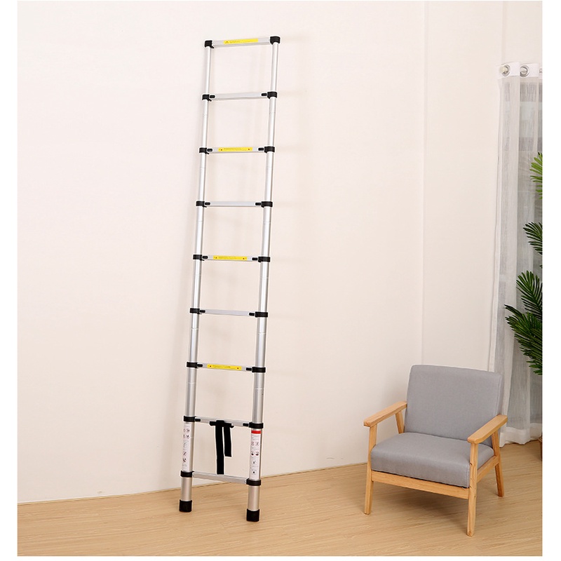 Thang nhôm rút đơn nhập khẩu DIY 3.8M - 4.4M - 4.8.0M đế cao su chống trượt, khóa chốt chắc chắn, tải trọng 150kg
