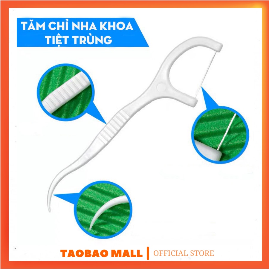 Tăm Chỉ Nha Khoa - Hộp 50 Cái - Tiệt Trùng Vệ Sinh Răng Miệng Chất Lượng Cao  - HÀNG CÓ SẴN