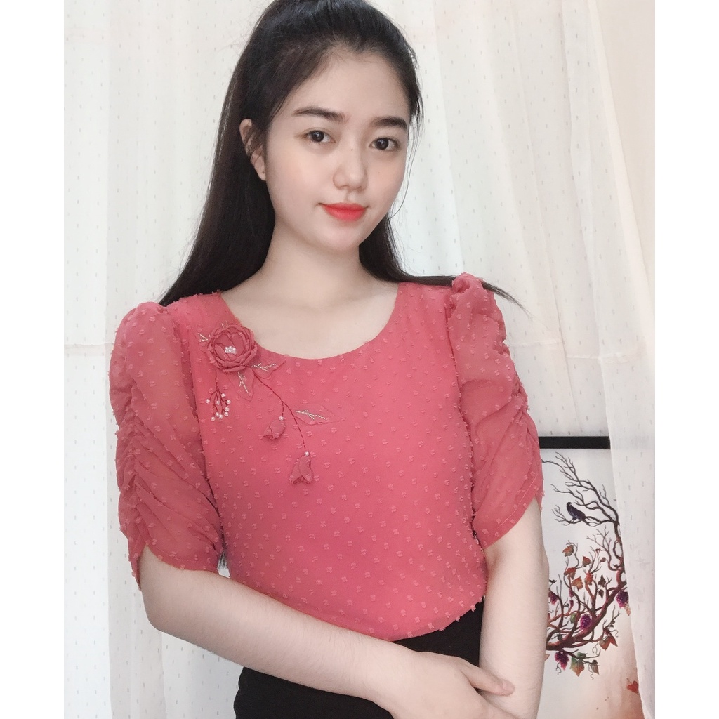 Áo Kiểu Công Sở Mới Nhất 2022-Áo Kiểu Sang Trọng-Áo Trung Niên-Kèm Video Tự  Quay | Shopee Việt Nam
