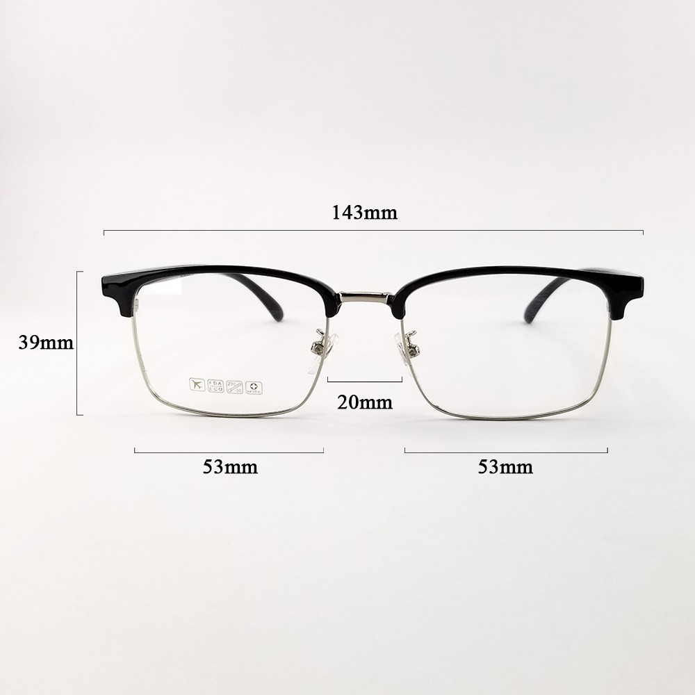 Ảnh Gọng kính cận nam nữ mắt chữ nhật nhựa, kim loại màu hồng, đen 7K6205. Tròng giả cận 0 độ, chống tia UV 2