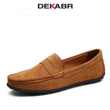 DEKABR Size Lớn 38 ~ 47 Nam Giày Da Thật Thời Trang Nam Thuyền Giày Nam Thương Hiệu Nam Giày Da Nam Giày Đế Bằng Nam