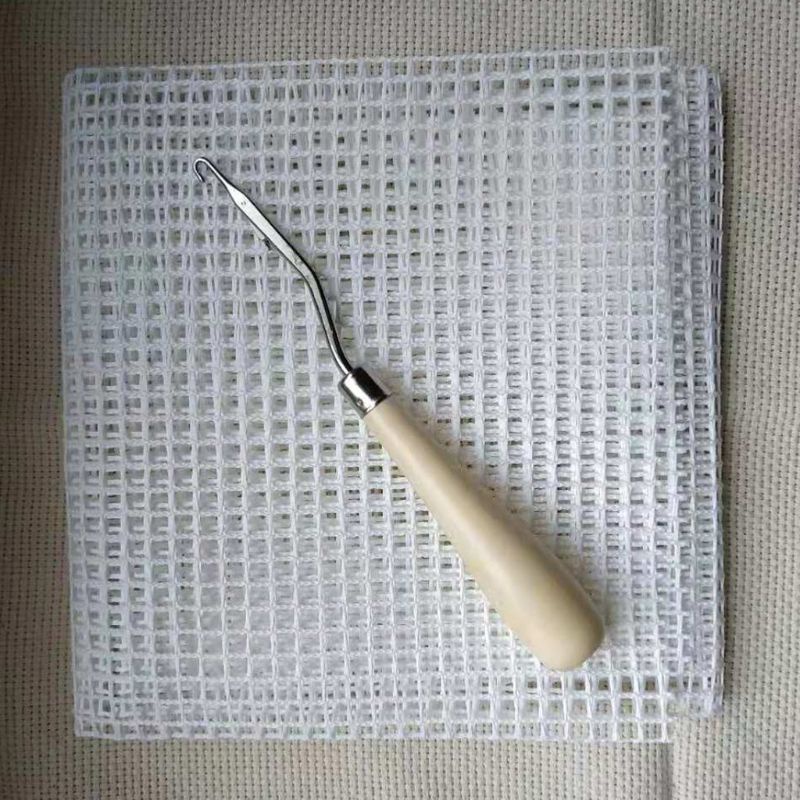 Pattern Rug Hooking Mesh Canvas  Bent for Latch Hook DIY Kit Tool for