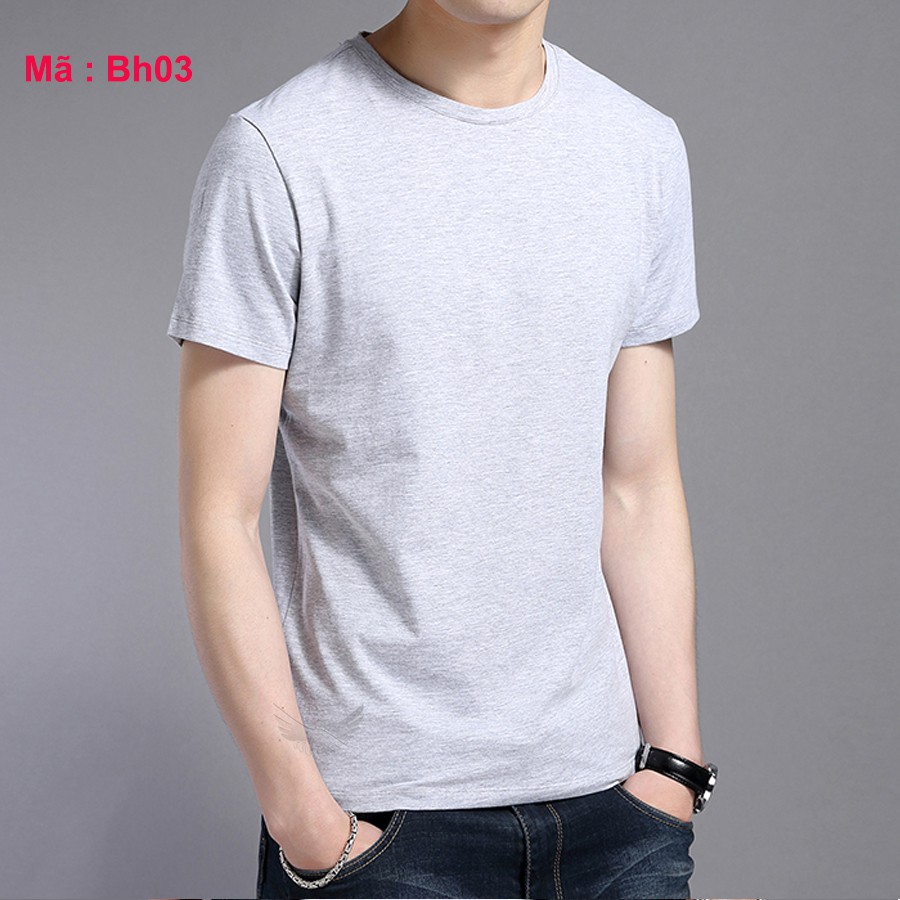 [hot] Áo thun nam cổ tròn màu xám