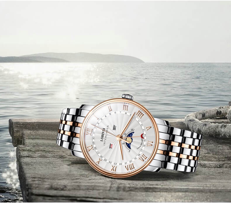 Mô tả Đồng Hồ Nam LOBINNI No.3603 Chính Hãng BH 24T Chịu Nước 30m Kính Chống Xước (Máy Quartz-Pin) - 6