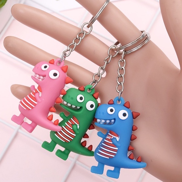3 Móc Khóa Khủng Long Hạnh Phúc 3.8*5Cm
