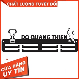 Giá treo huy chương Bóng Đá, cờ vua, 58x18cm, Đen nhám sang chảnh, acylic holder