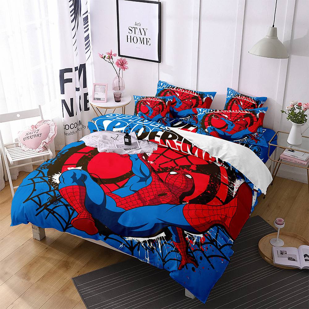 PS1 Người Nhện 3in1 Bộ Chăn Ga Gối Chăn Ga Gối Phòng Ngủ Có Thể Giặt Ký Túc Xá Phù Hợp Với SP1