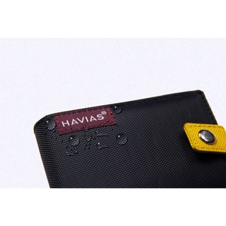 BUTTON HAVIAS ví from ngang nam thời trang vải Oxford chống thấm nước