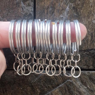 Móc khóa tròn handmade [Mới 100%] gắn treo chìa khóa, khoen vòng kim loại màu bạc,phụ liệu thủ công, diy, ba lô túi xách