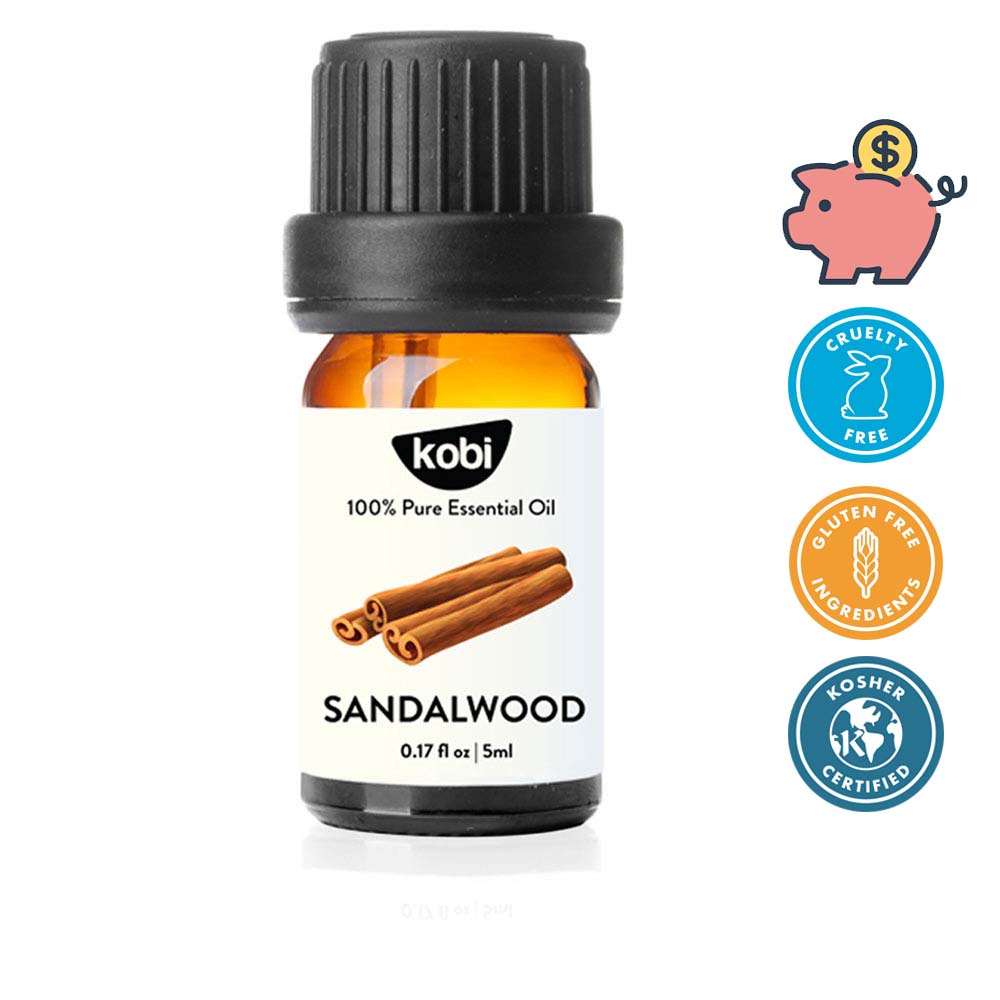 Tinh dầu Gỗ Đàn Hương Kobi Sandalwood essential oil giúp ngủ sâu giấc, hỗ trợ thiền định hiệu quả - 5ml