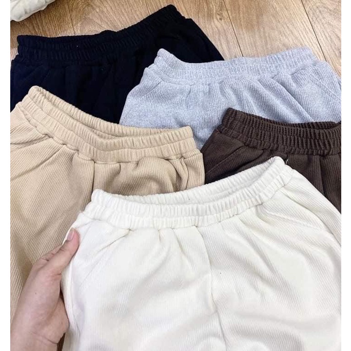 Quần Jogger Len Tăm bo gấu cho mua đông ấm áp 819