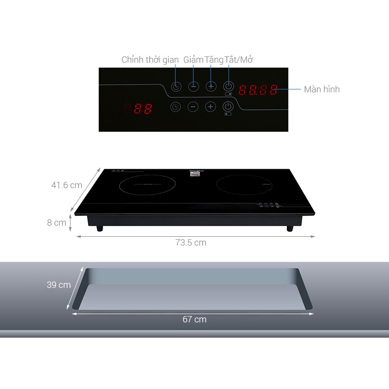 Ảnh Bếp Điện Từ Whirlpool Cảm Ứng Trượt Dài 73cm ACH7324/BLV - Bảo Hành 2 Năm 3