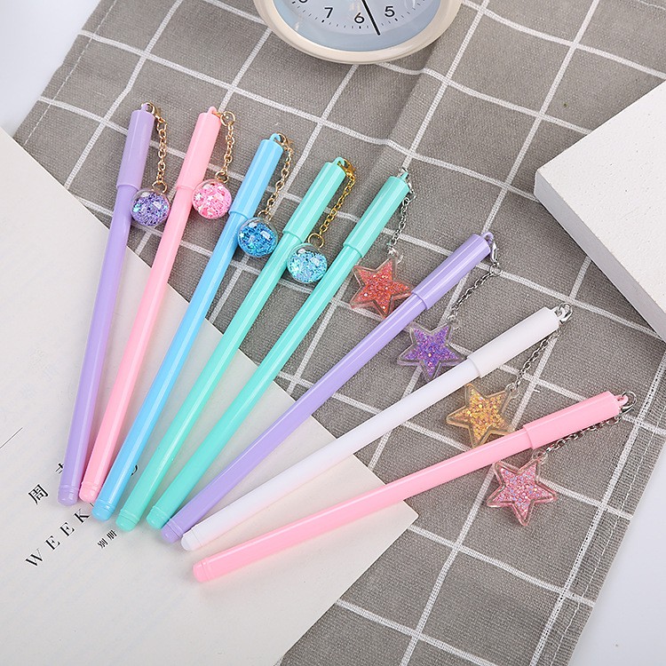 3 Bút Nước Mực Đen Ngôi Sao Địa Cầu Nhũ Chảy