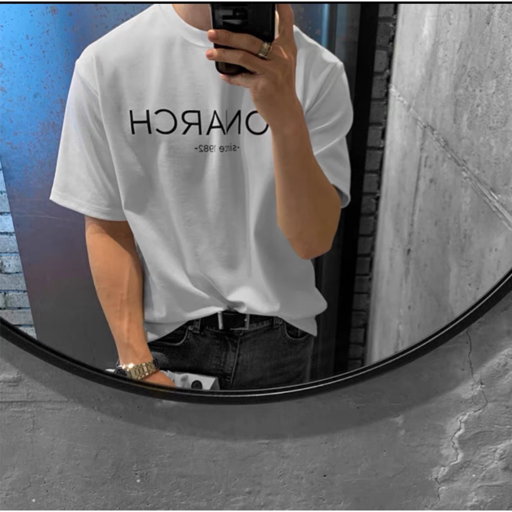 Áo thun Stee Cổ tròn Oversize MONARCHI CVCVNI Unisex Menwear Cotton