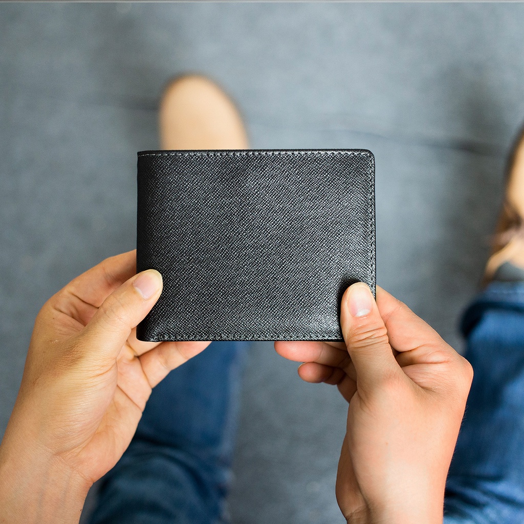 Ảnh Ví nam da saffiano V141 cao cấp Bụi Leather da thật full hộp làm quà tặng bảo hành 12 tháng 2