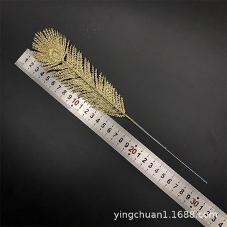 Cành lông công giả bằng kim tuyến dài 40 cm làm oản tài lộc và trang trí tháp bánh tết rất đẹp